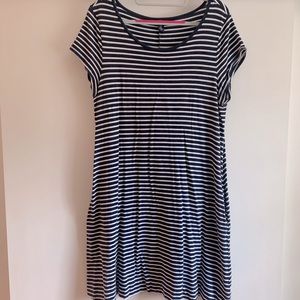 STRIPED TEE DRESS WITH POCKETS